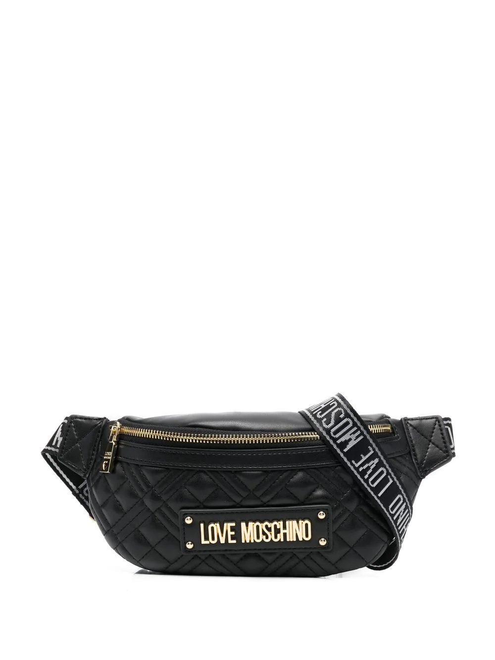 quilted logo plaque belt bag - 1