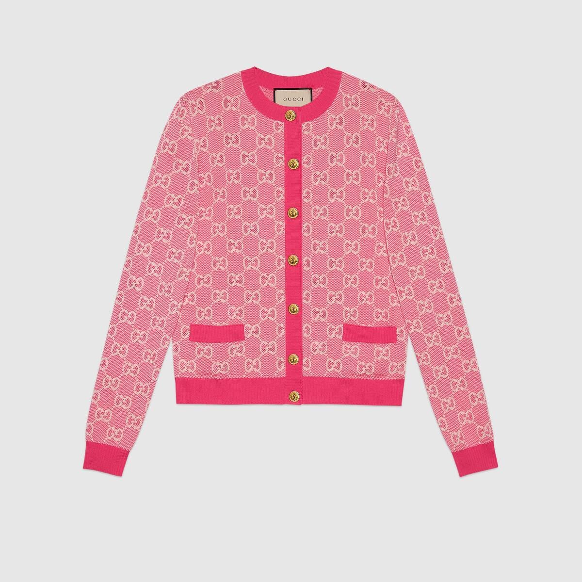 GG cotton wool piquet cardigan - 1