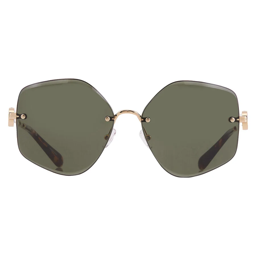 Tory Burch Miller Dark Green Irregular Ladies Sunglasses TY6111 334371 58 - 1