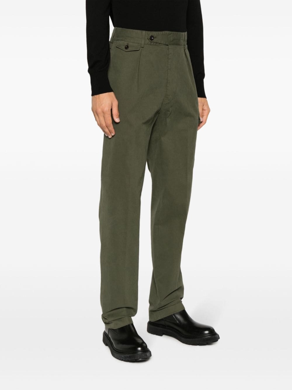 high-waisted twill cargo trousers - 3