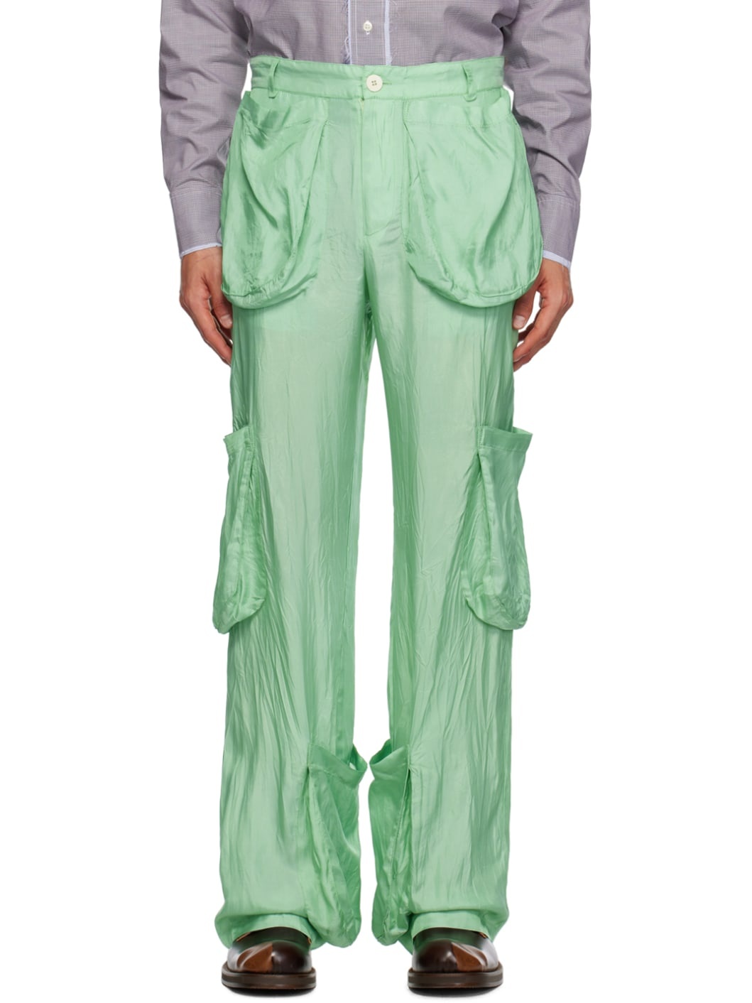 Green Cargo Pocket Trousers - 1