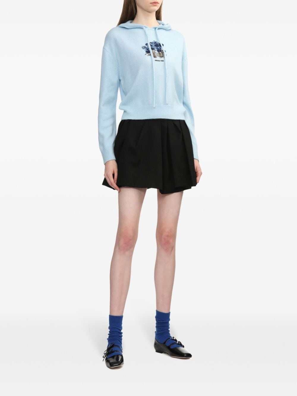 floral-embroidered hoodie - 2
