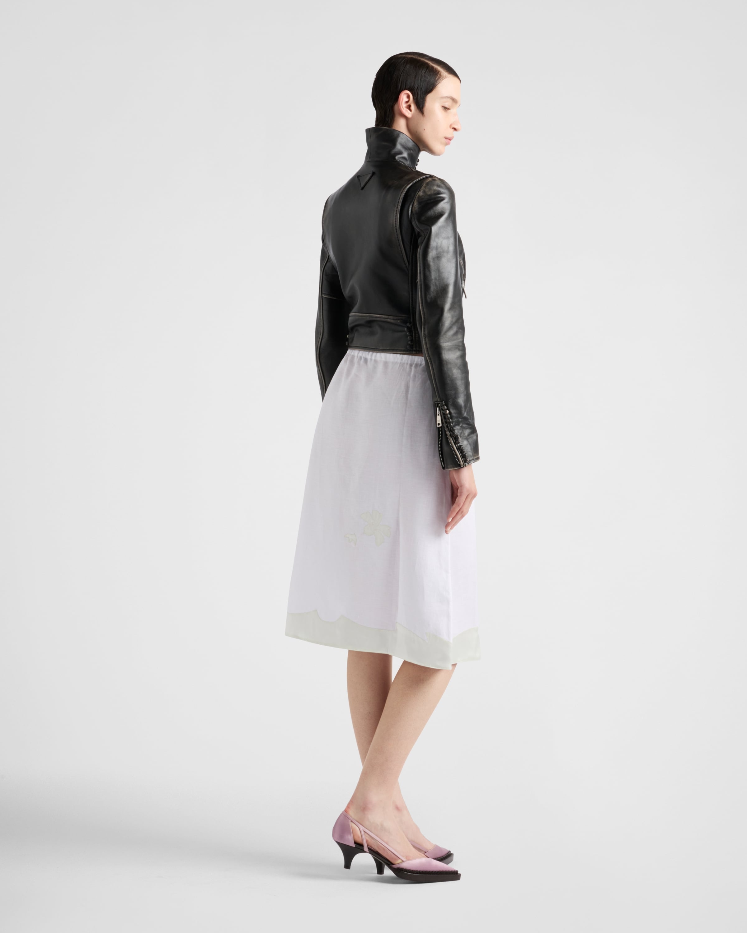 Embroidered linen skirt - 5