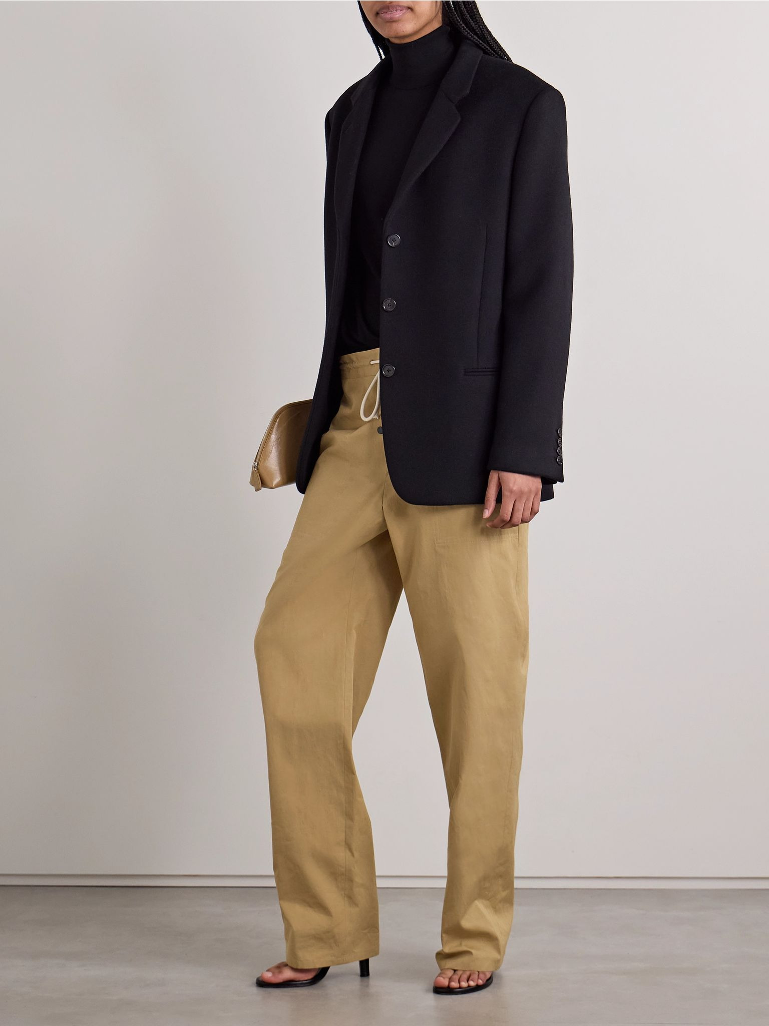 Bonette cotton straight-leg pants Light brown - 2