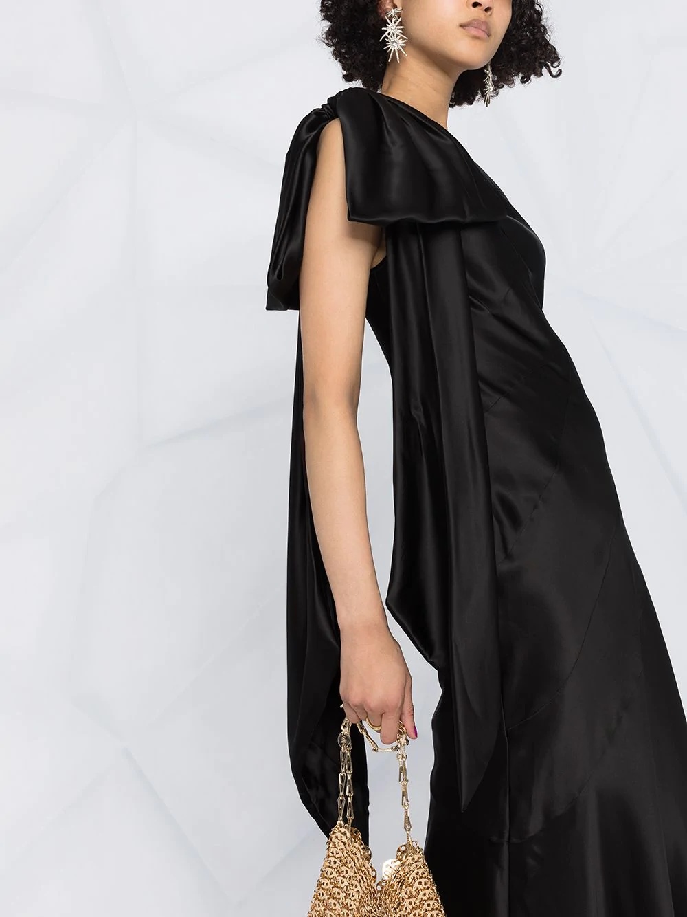 one-shoulder floor-length dress - 5