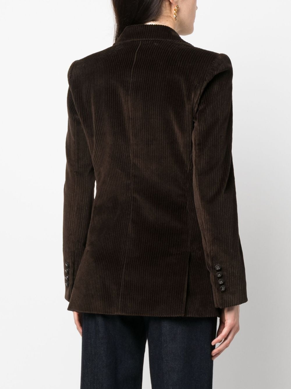 double-breasted corduroy blazer - 4