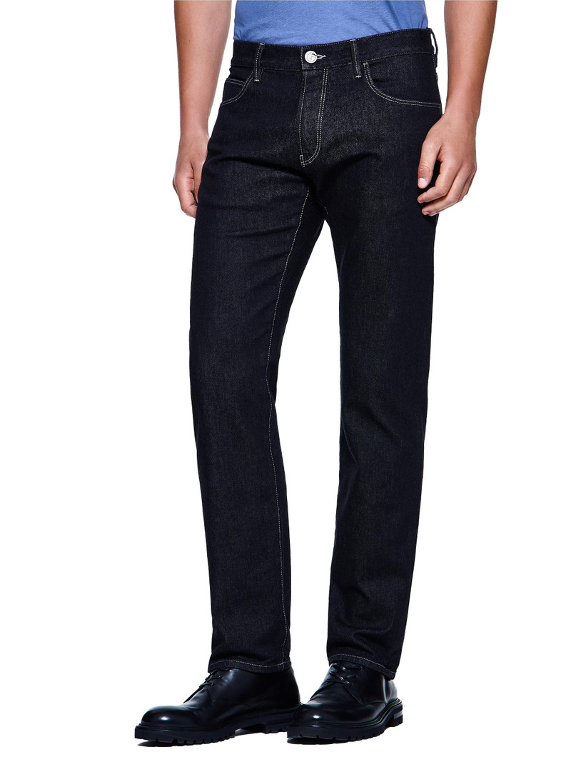 Men's Five-Pocket Slim Straight-Leg Jeans - Black Denim 3