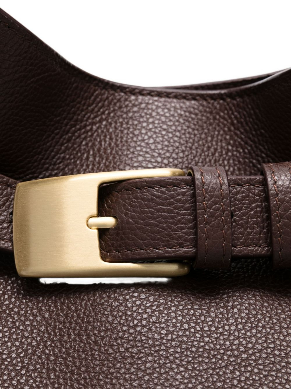 pebbled-leather buckle shoulder bag - 4