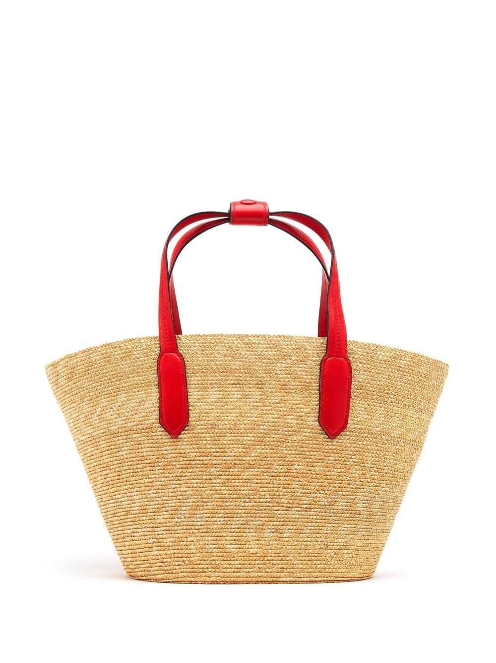 flower-appliqué straw tote bag - 2