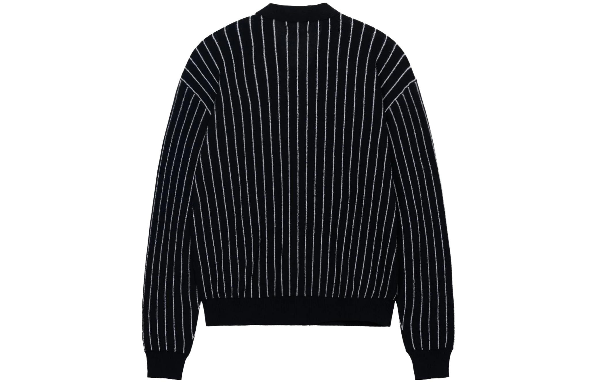 Stussy Light Weight Long-Sleeve Zip Polo 'Black Stripe' 117189 - 3