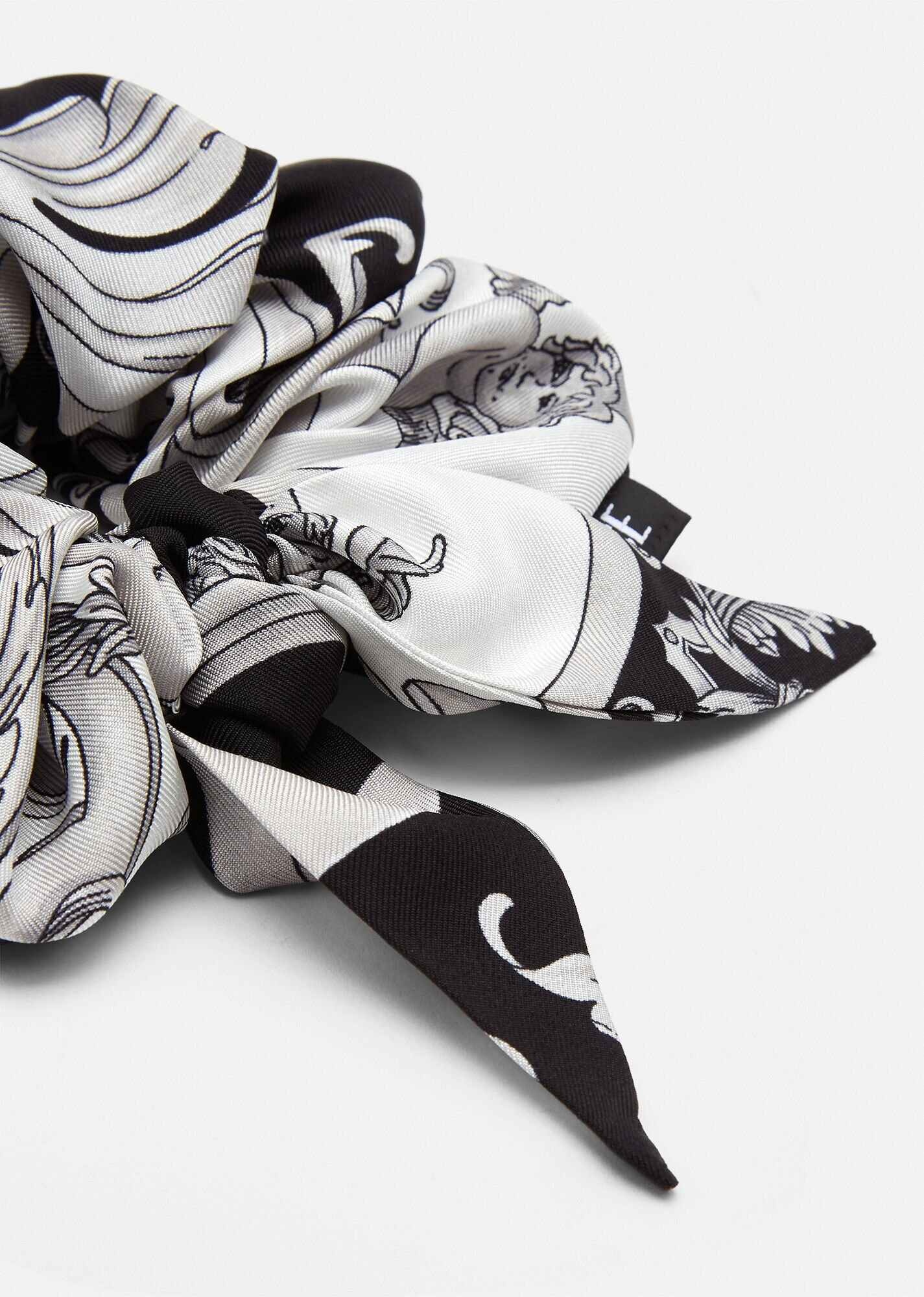 Sliver Baroque Silk Scrunchie - 2