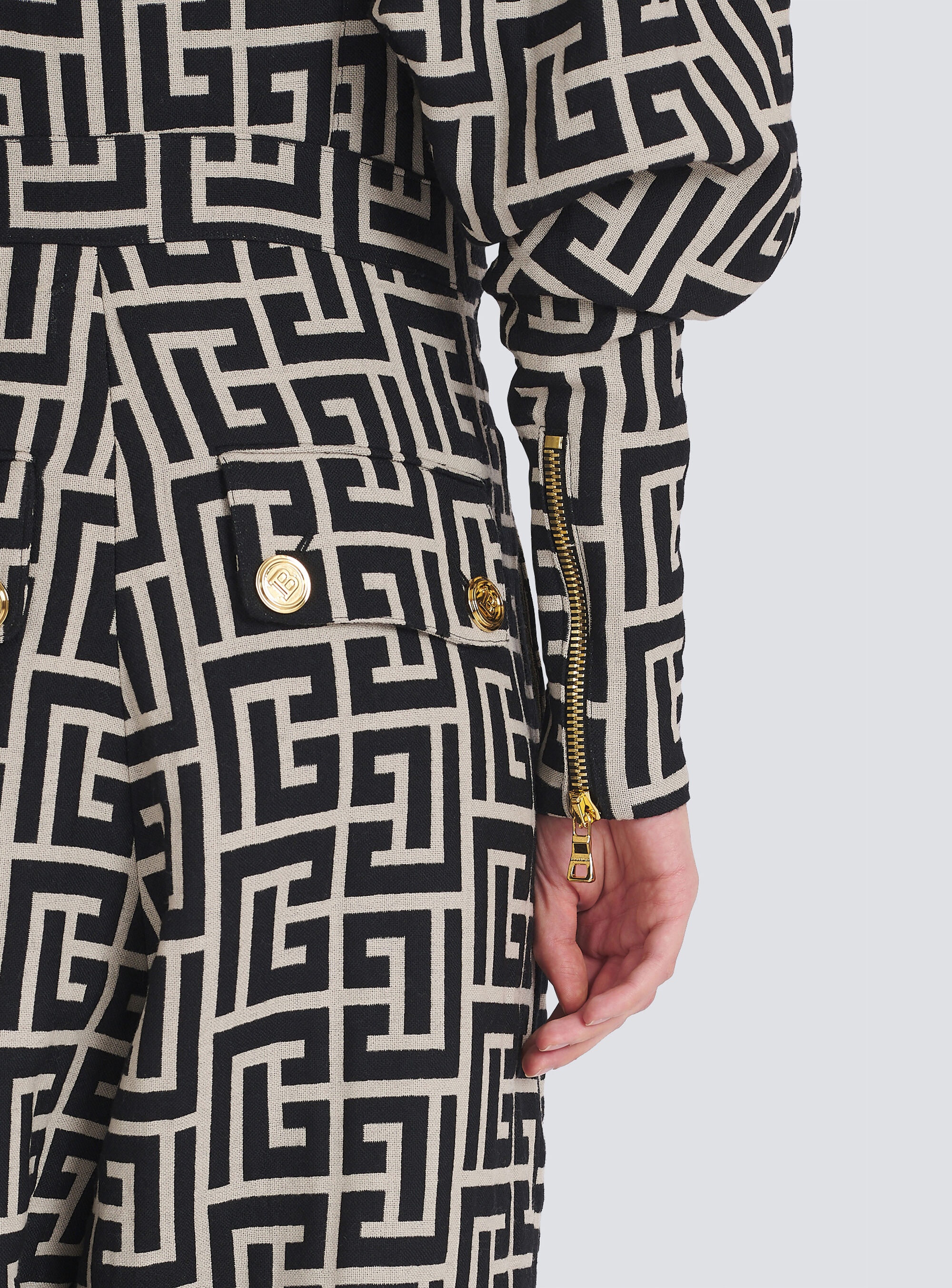 Balmain monogram wool jumpsuit - 5