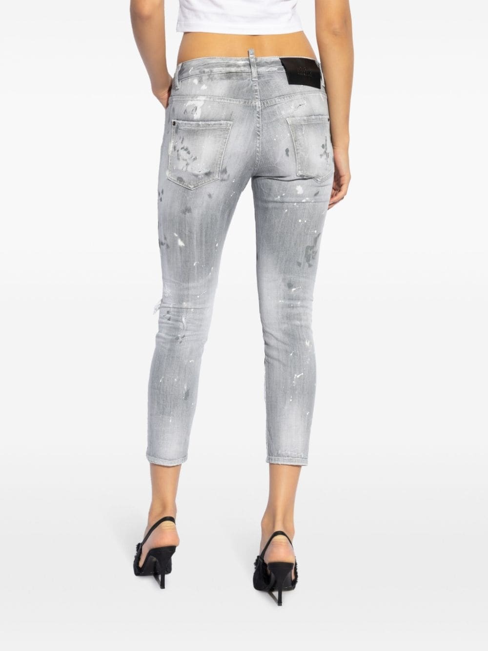 logo-patch cotton-blend jeans - 4