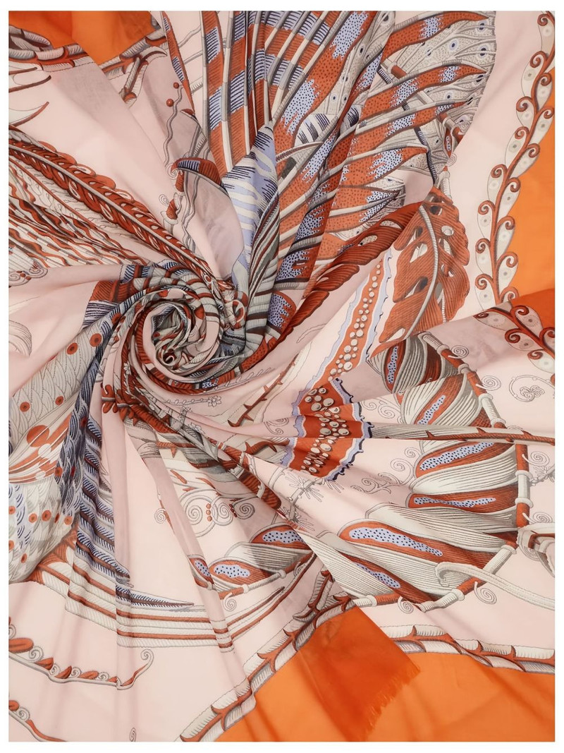 FERRAGAMO SUMMER2 fish-printed silk scarf outlook