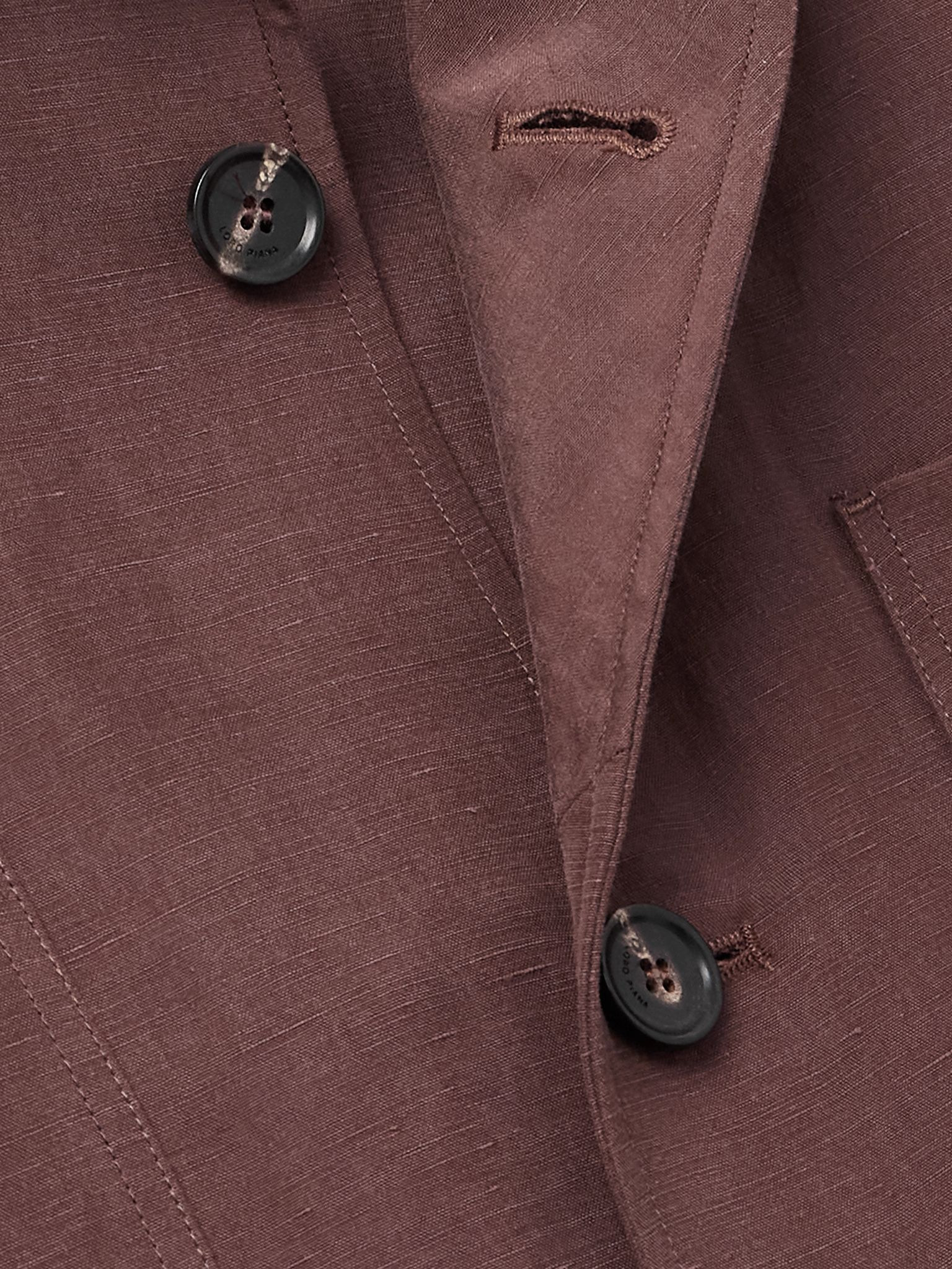 Joele Linen and Silk-Blend Overshirt Brown - 5