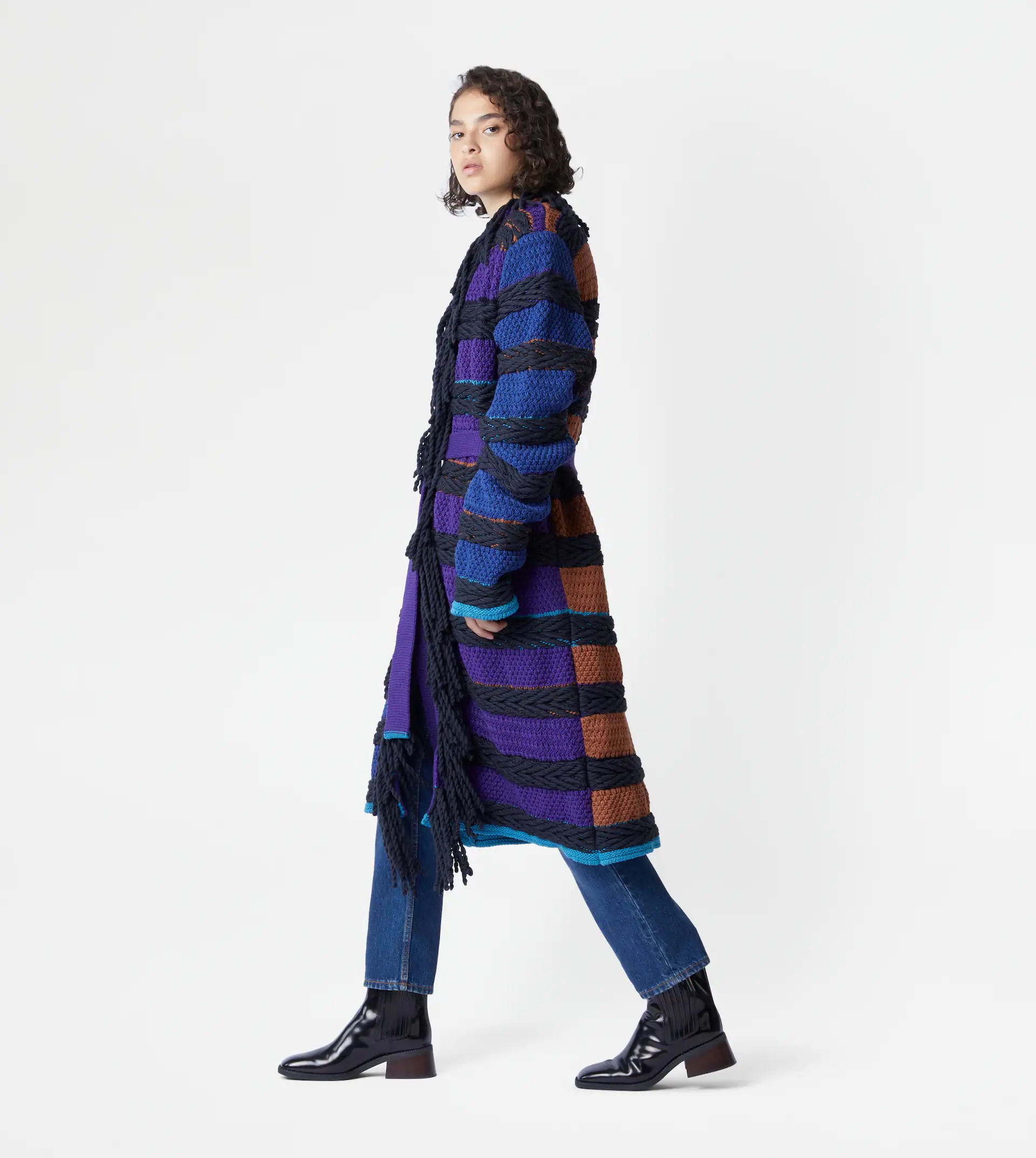 TOD'S COAT IN COTTON - BLUE, BROWN - 4