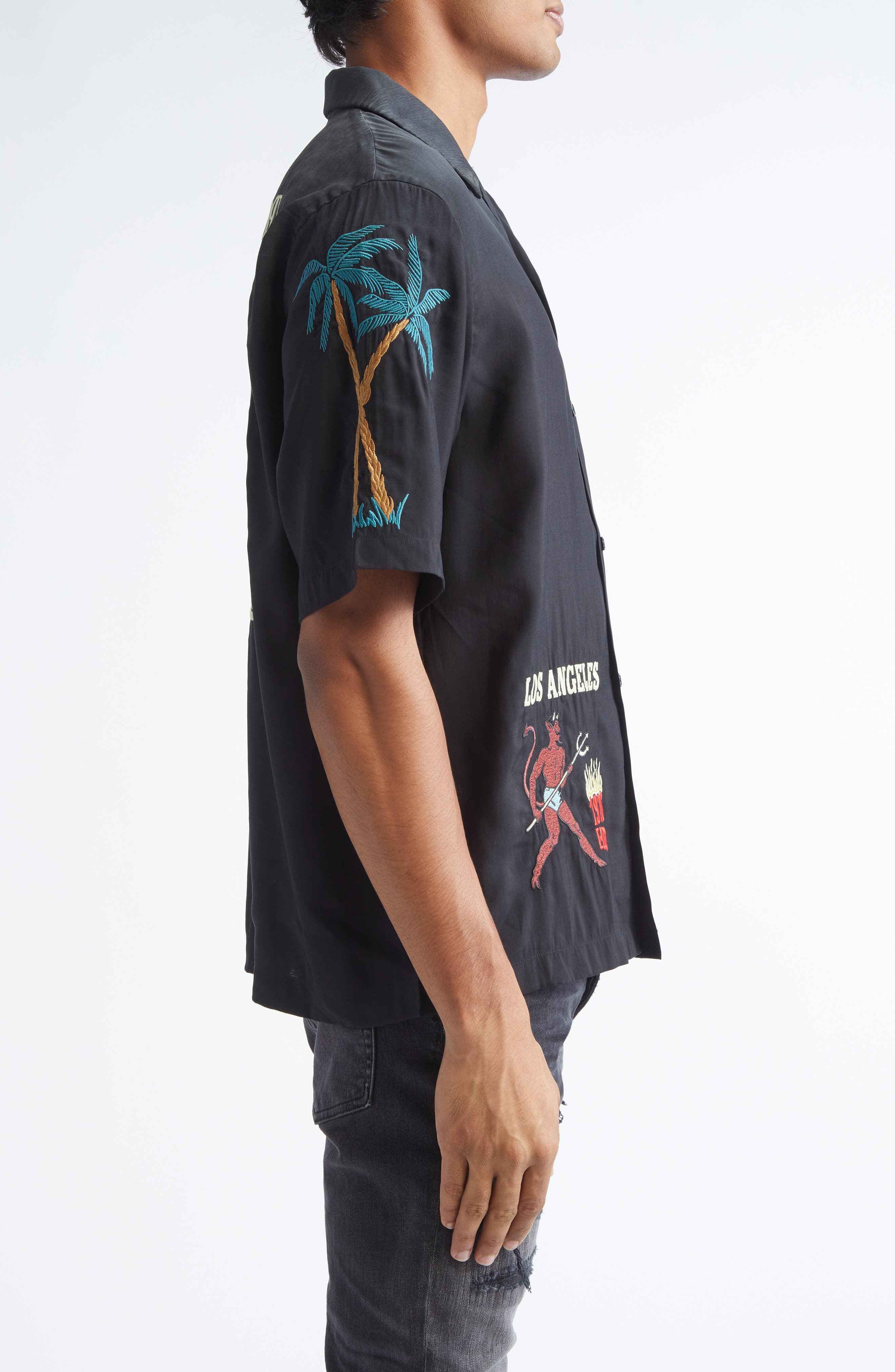 AMIRI Sinners Camp Shirt in Black at Nordstrom - 4