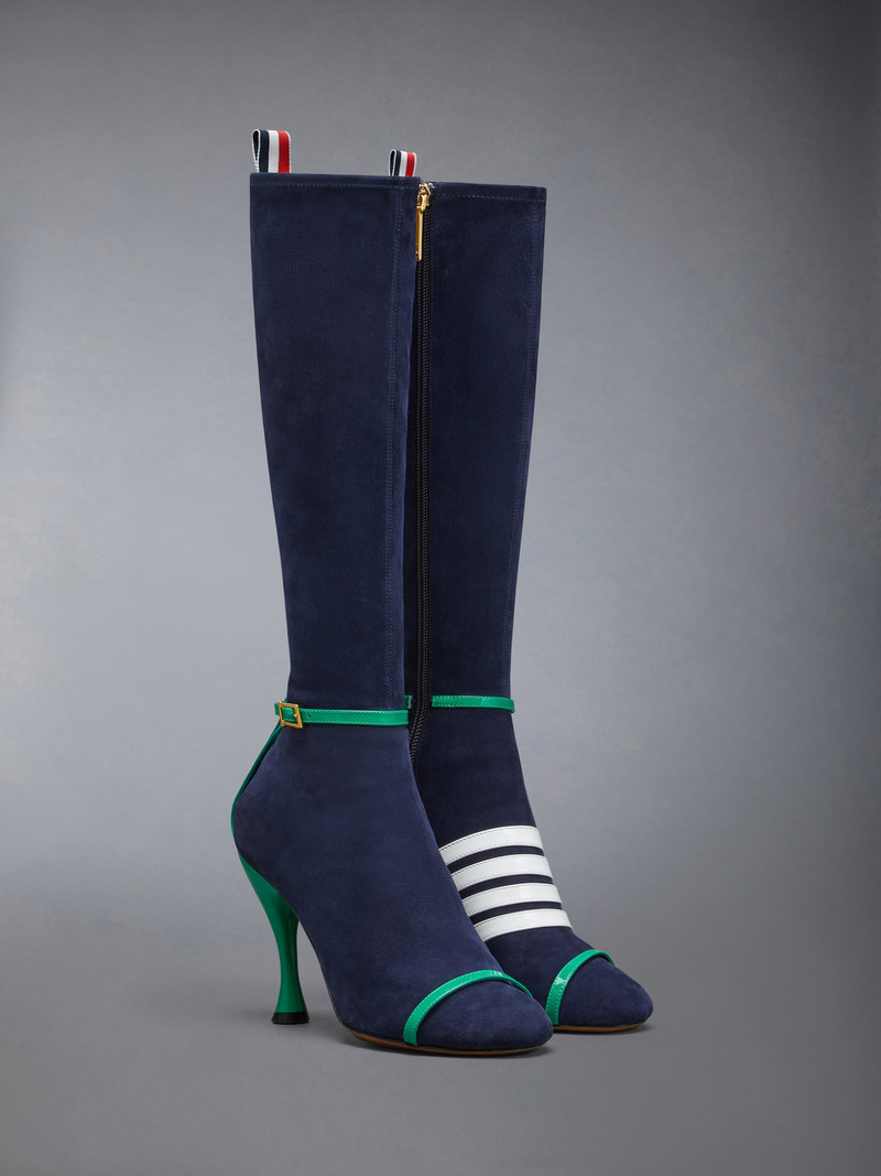 Thom Browne SOFT SUEDE TROMPE L'OEIL 4-BAR SANDAL BOOT 105MM outlook