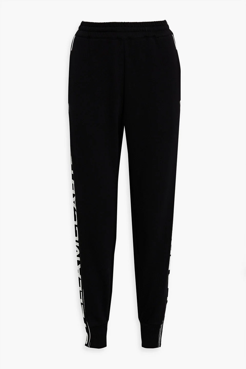 Jacquard-trimmed cotton-fleece track pants - 1