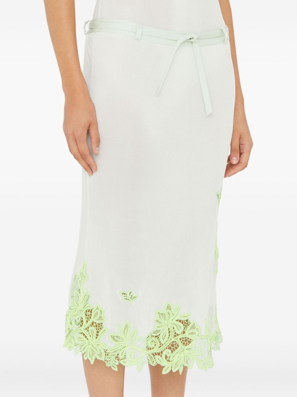 lace-trim midi skirt - 5