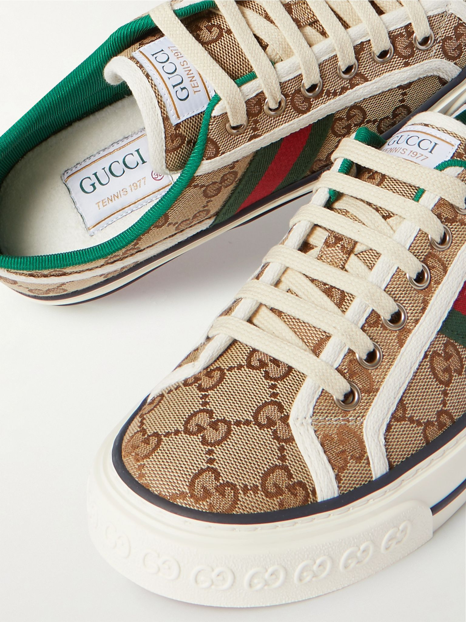 Tennis 1977 logo-embroidered canvas sneakers Beige - 5