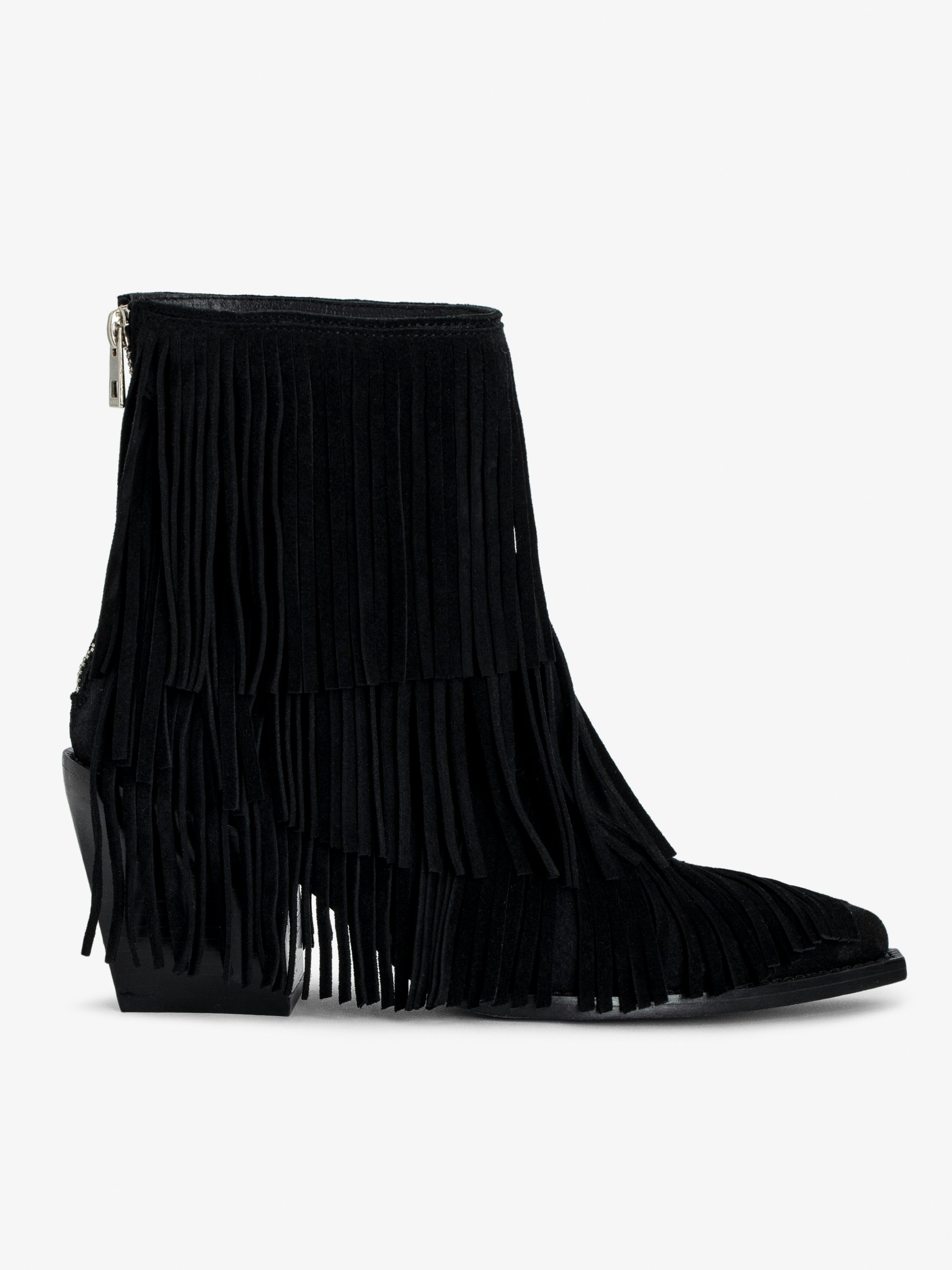 Zadig Voltaire Cara Suede Ankle Boots REVERSIBLE