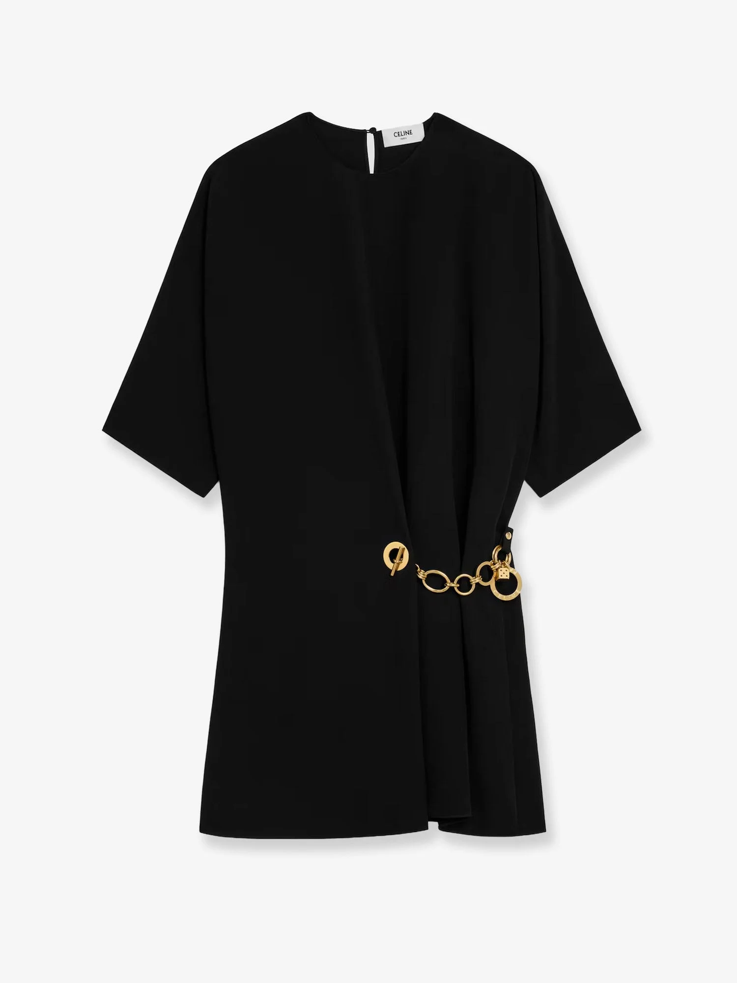 Celine Wrap Dress With Gold Metal Charms - 1
