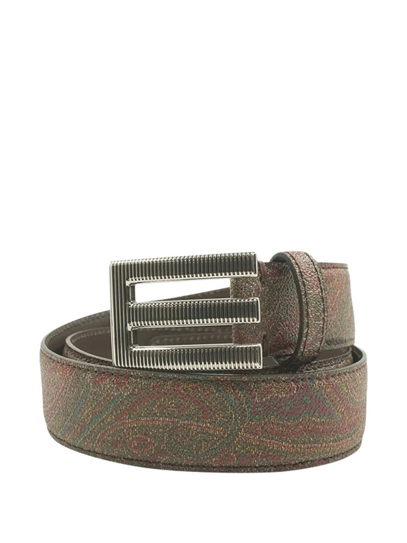 Etro paisley-pattern E-buckle belt outlook