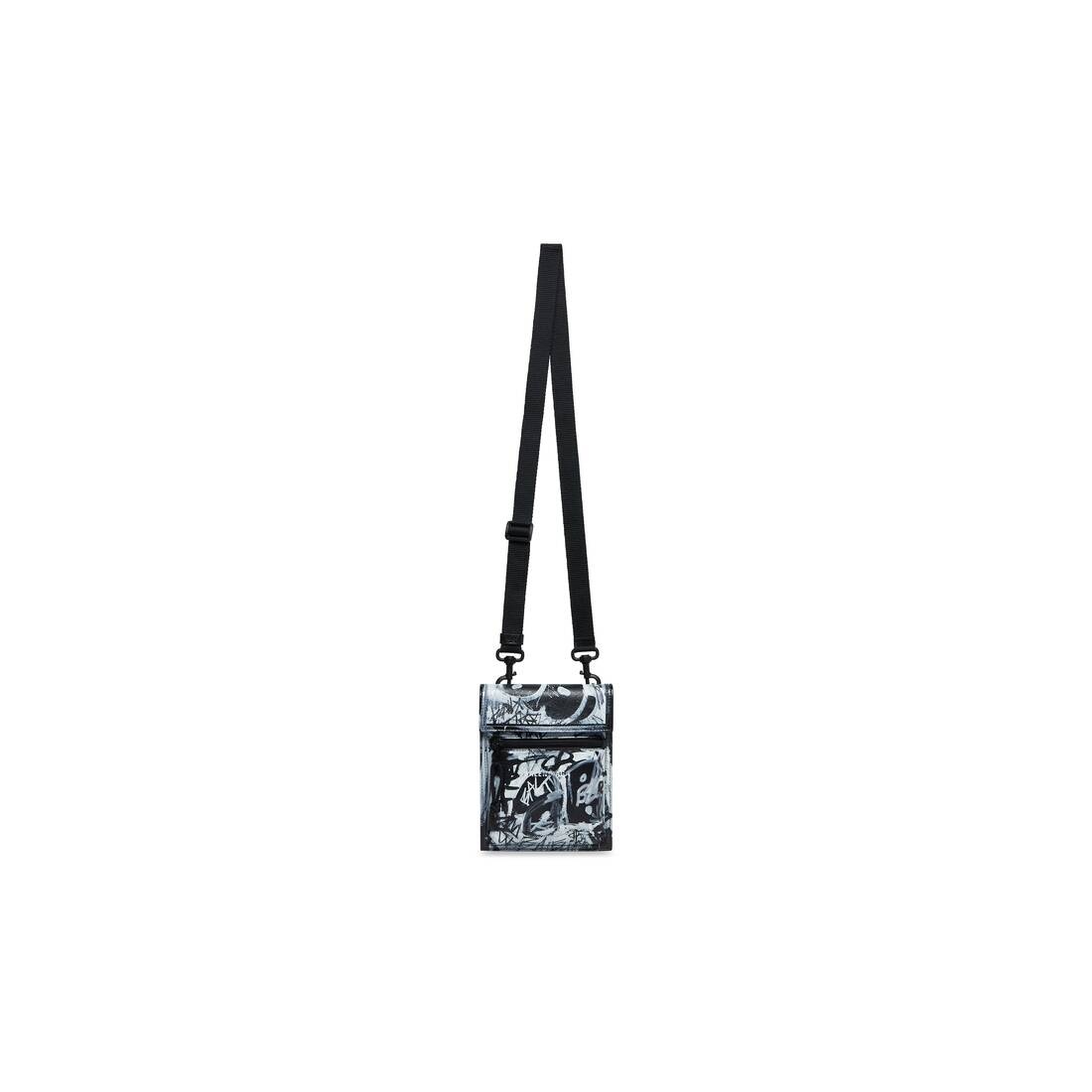 Men's Explorer Small Pouch With Strap Graffiti in Black - 1