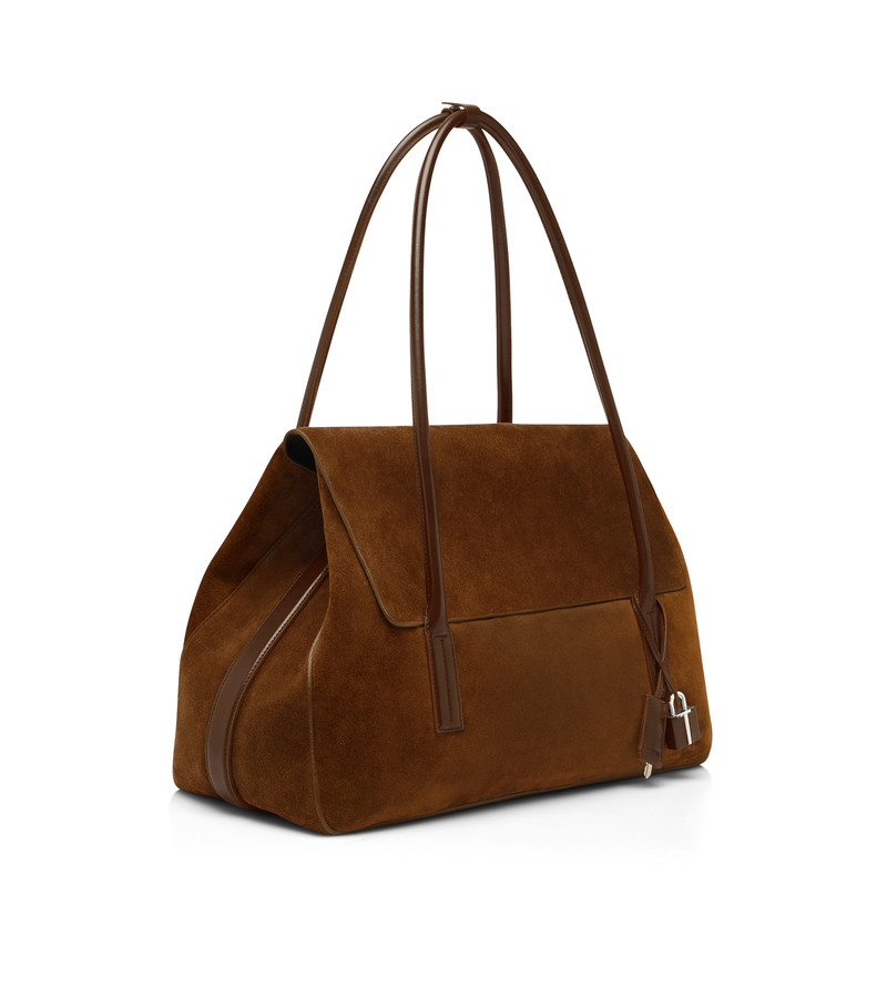 TOM FORD SUEDE LEATHER ECLIPSE LARGE SHOULDER BAG outlook