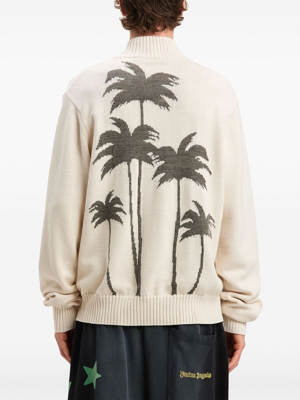 knit-palm zip-up cardigan - 5