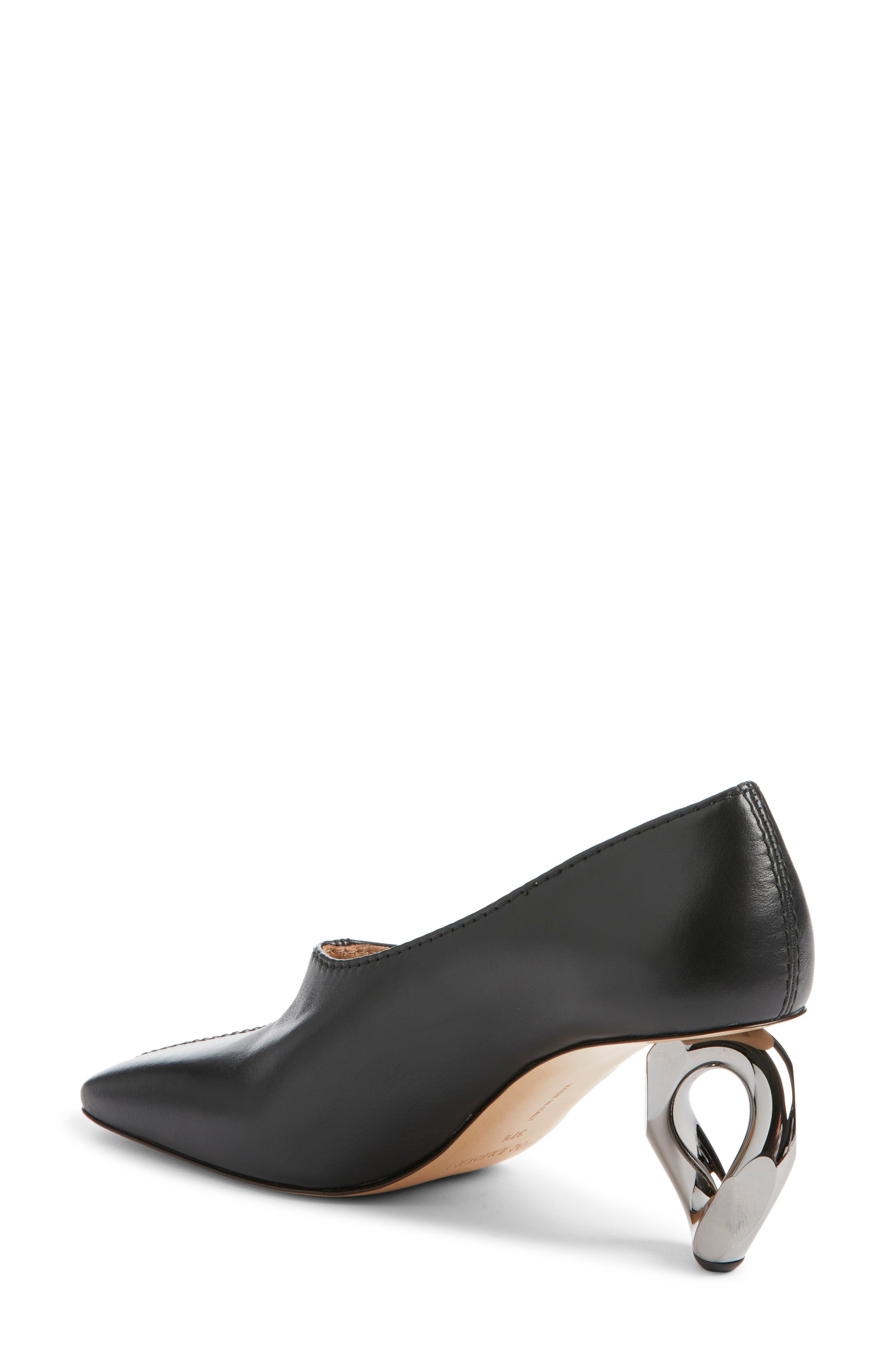 JW Anderson Stitch Chain Heel Square Toe Pump in Black 999 at Nordstrom - 2