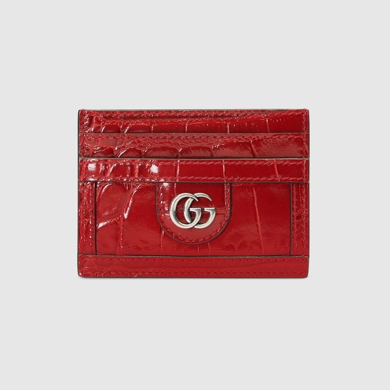 Crocodile card case with Double G 1