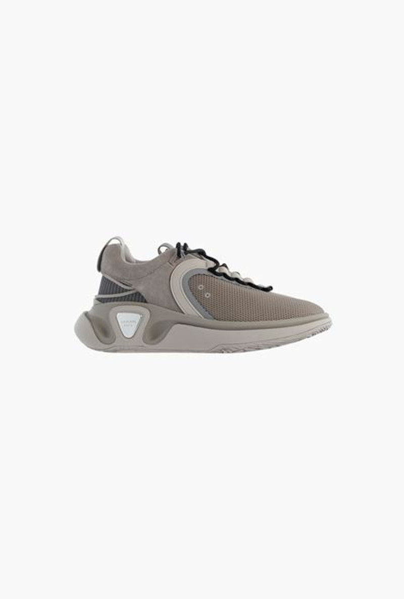 Gray suede and mesh B-Runner sneakers 1