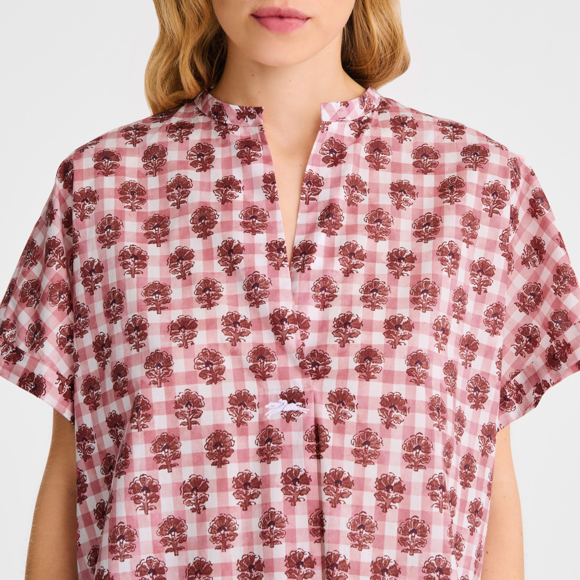 Blouse Blush - Vichy print veil - 5