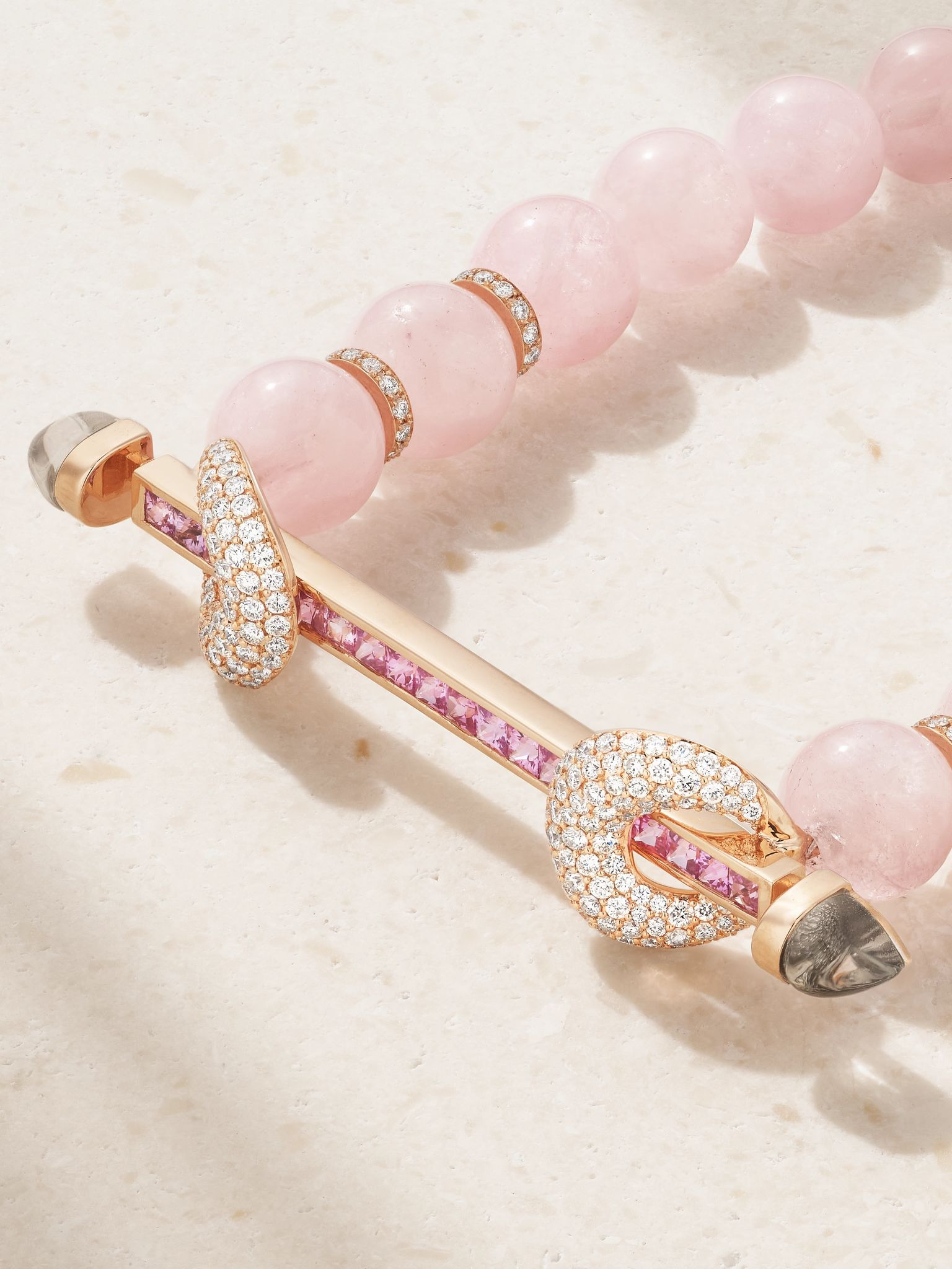 Chakra 18-karat rose gold multi-stone bracelet Pink - 3