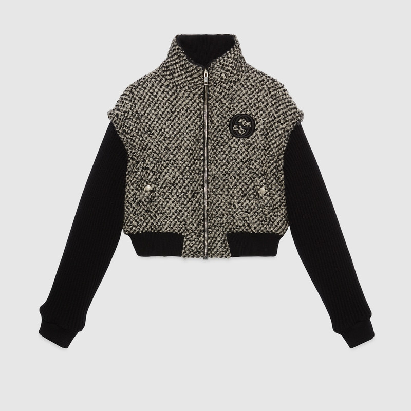 Bouclé wool jacket with Interlocking G 1