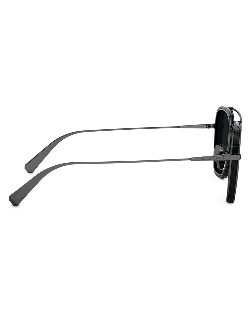 Men's B. ZERO1 55MM Square Sunglasses - Ruthenium Dark Grey Polarized 7