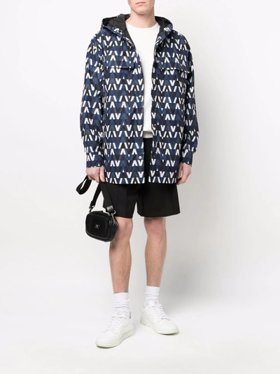 Valentino logo-print hooded shirt jacket outlook