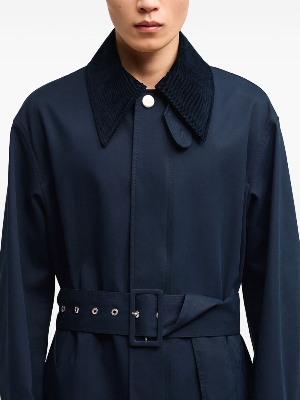 belted cotton trench coat - 6