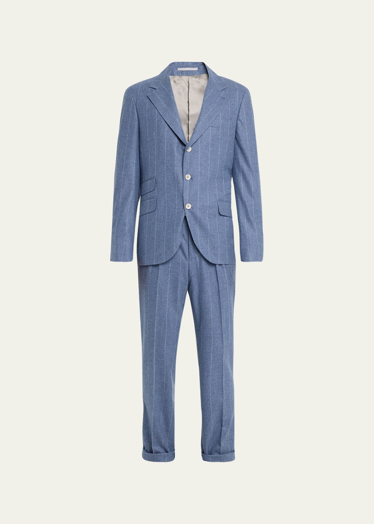 Men's Striped Light Flannel Suit - 1