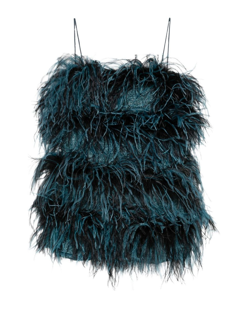 feathered mini dress 1