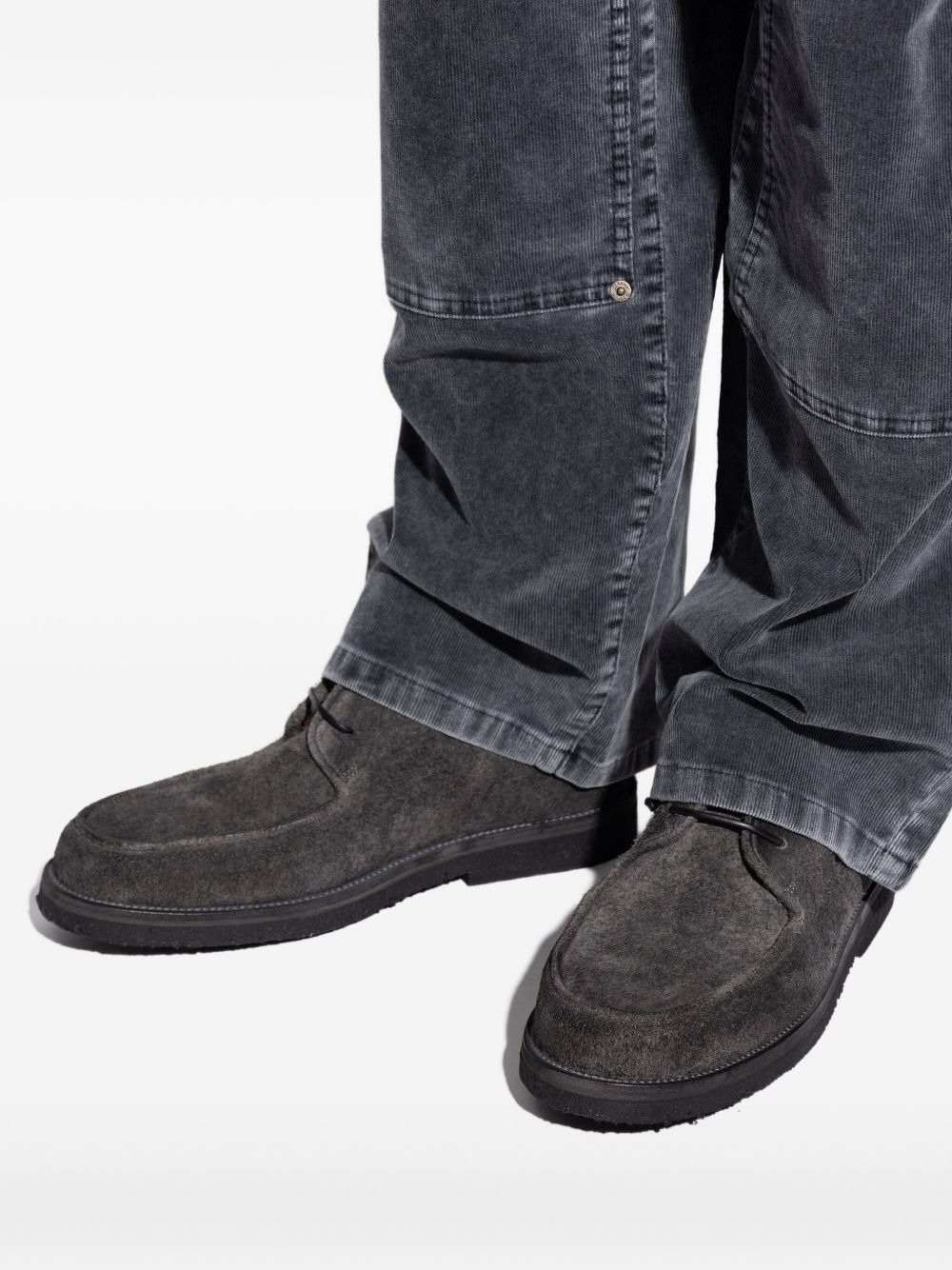 lace-up suede boots - 4