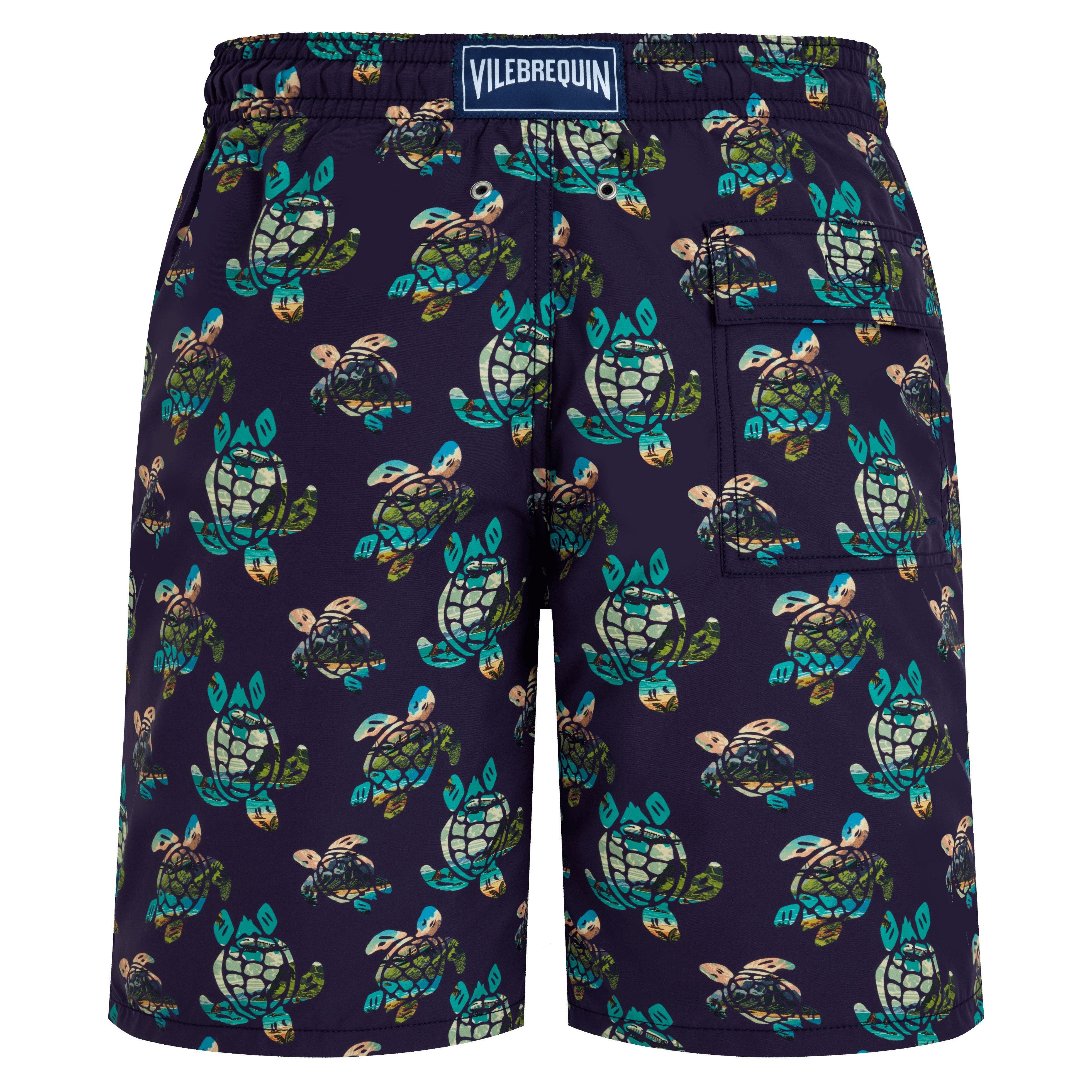 Vilebrequin Men's Landscape Turtle Board Shorts in Minuit at Nordstrom - 4