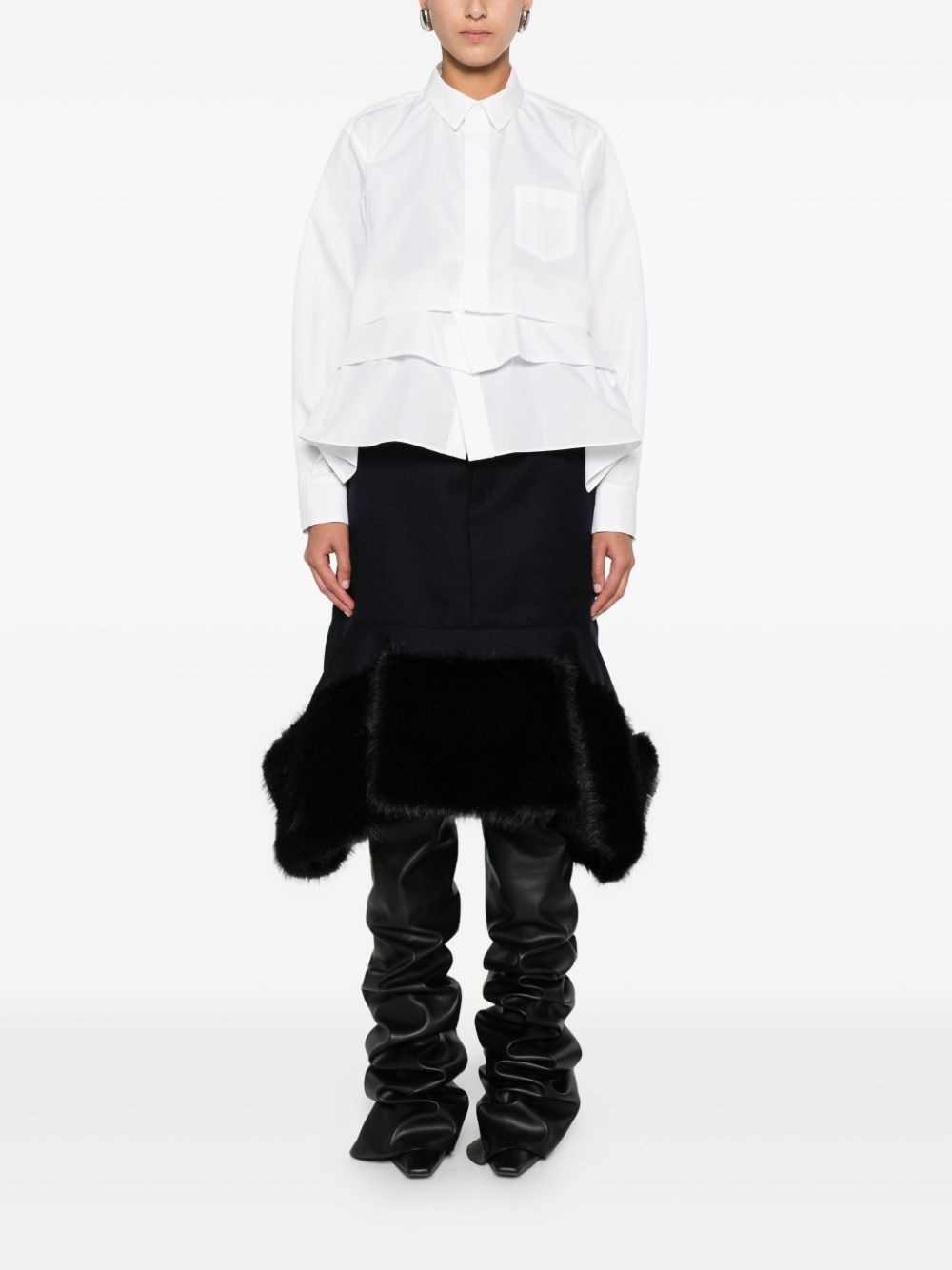 ruffled layered shirt - 2