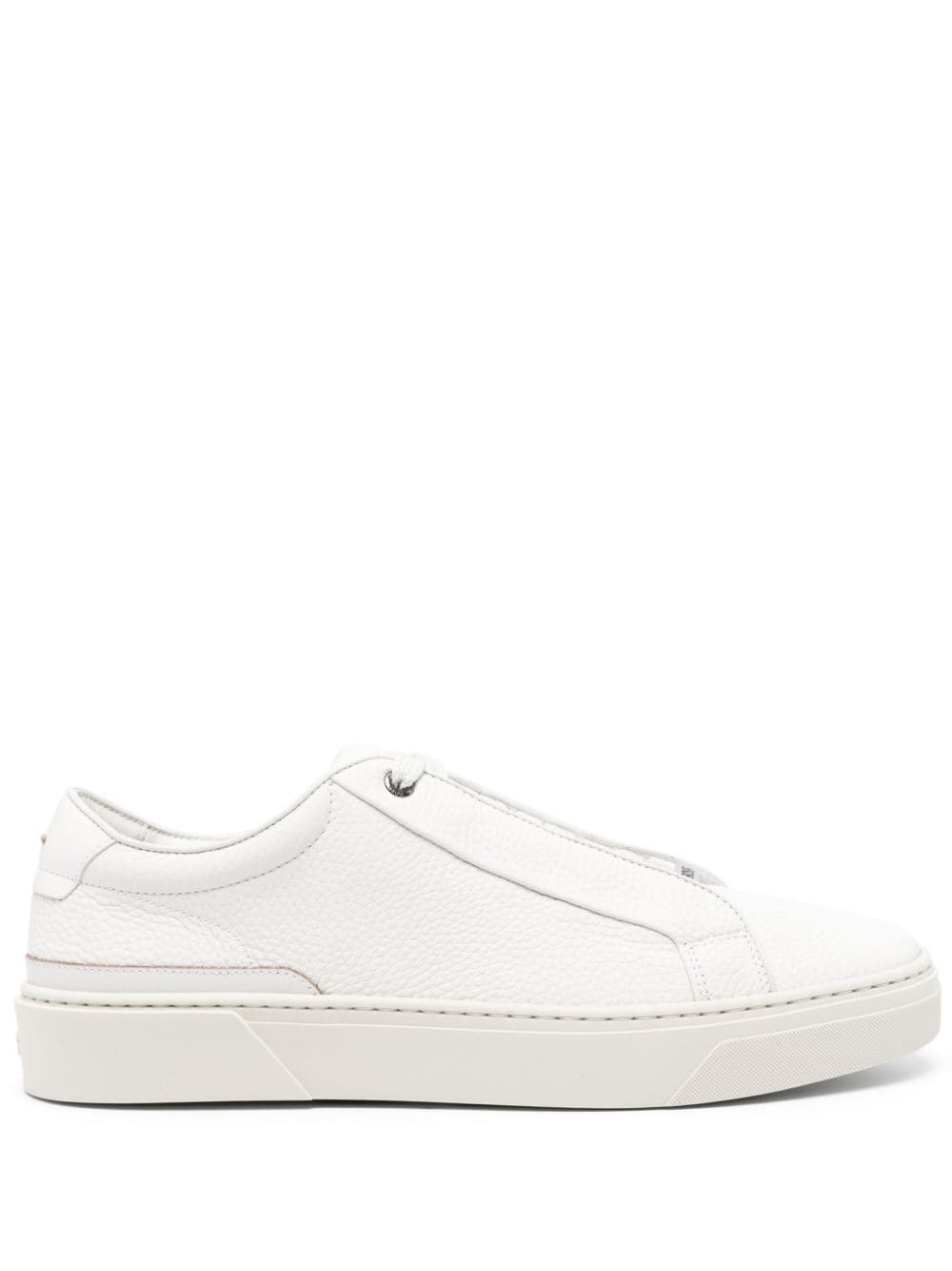 logo-plaque leather sneakers - 1