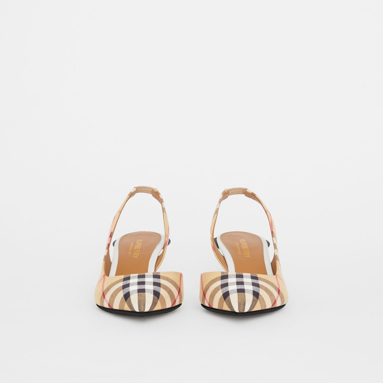 Vintage Check Slingback Pumps - 5