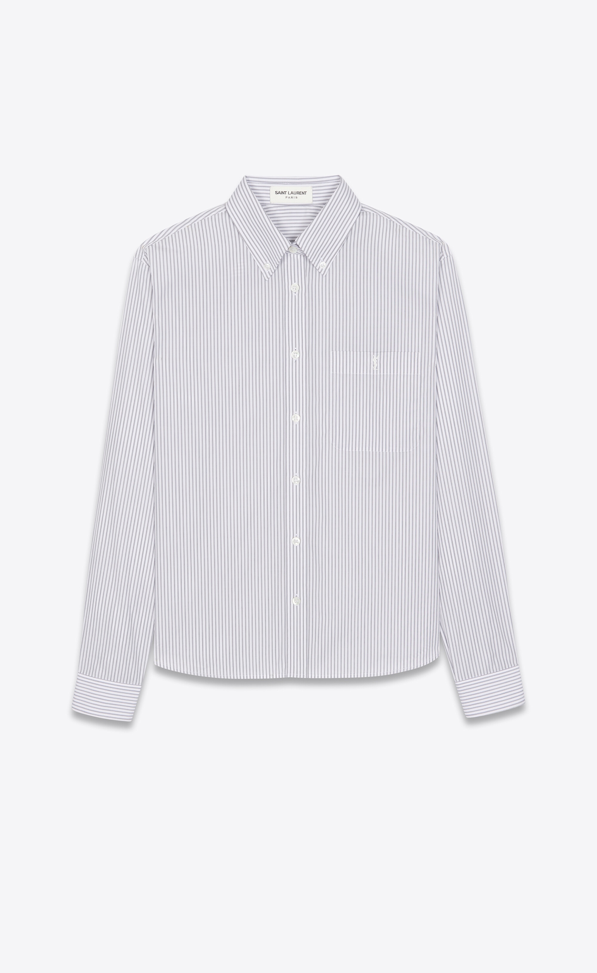 monogram shirt in striped cotton - 1