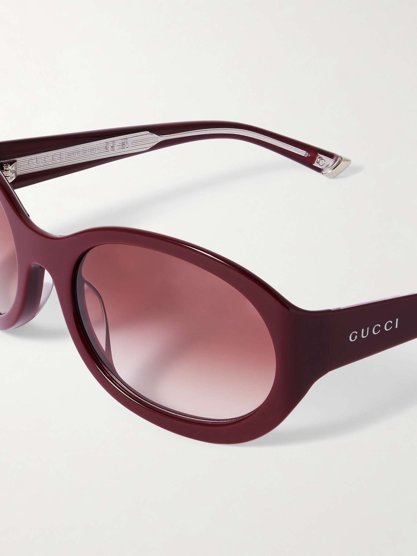 Round-frame acetate sunglasses Burgundy - 4