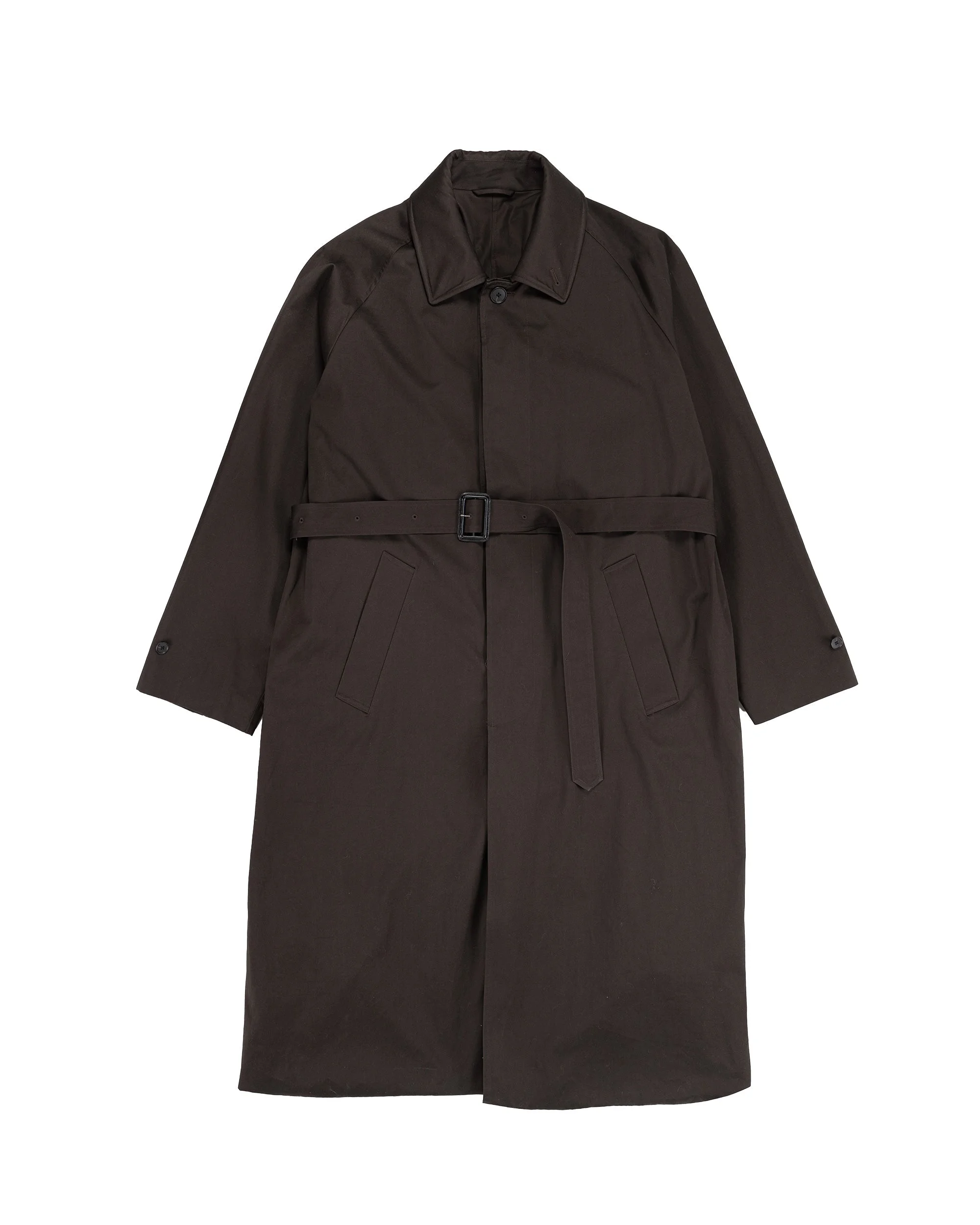 Oversized Layered Combination Coat Dark Brown - 1